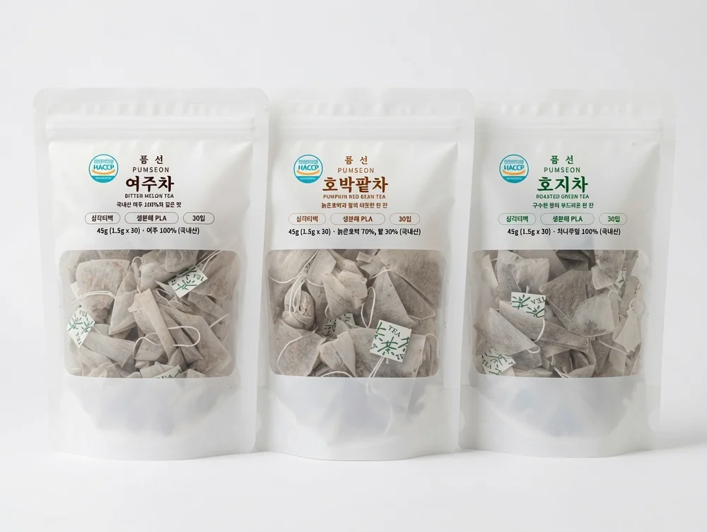 품선 3종 세트 — 여주차·호박팥차·호지차 삼각티백